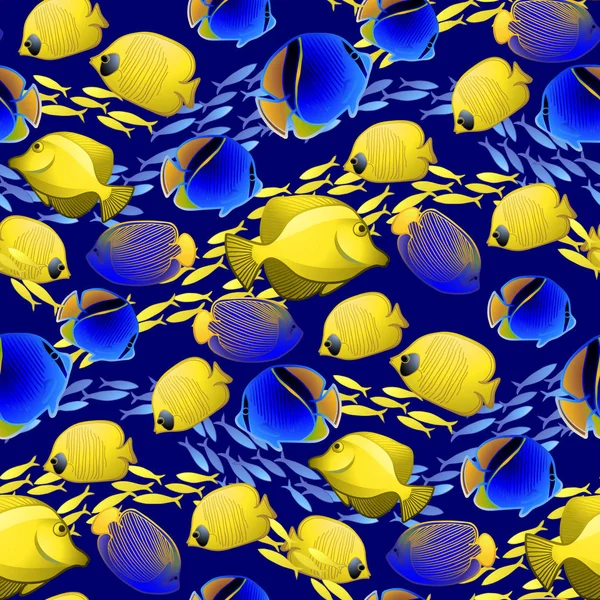 Graphic ocean fish pattern — Stock Vector