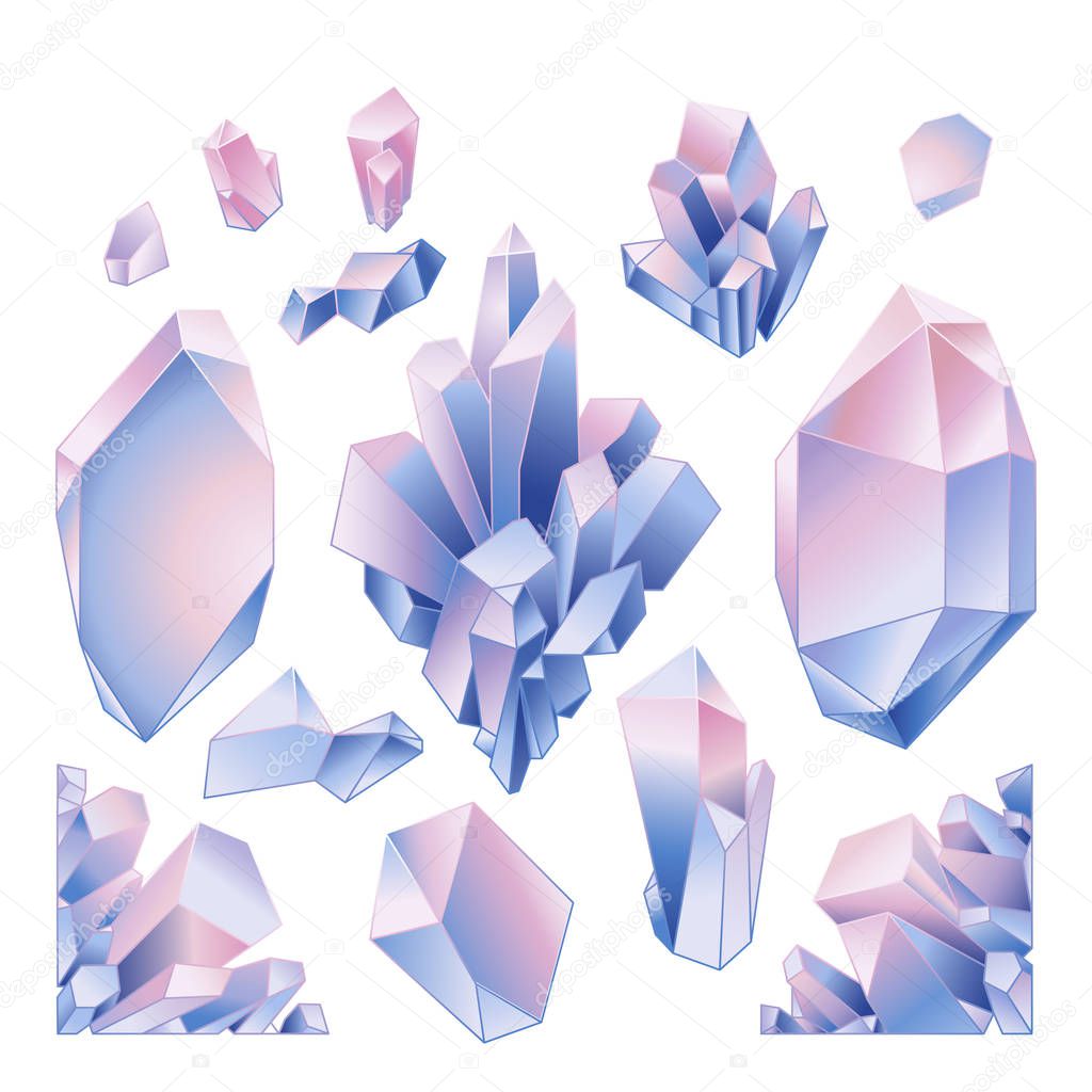 Graphic pastel crystals