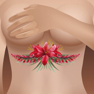 Woman body with tattoo clipart