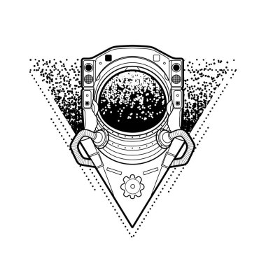 Üçgen içinde grafik austronaut