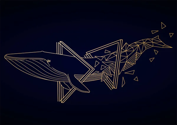 Ballena azul gráfica — Vector de stock