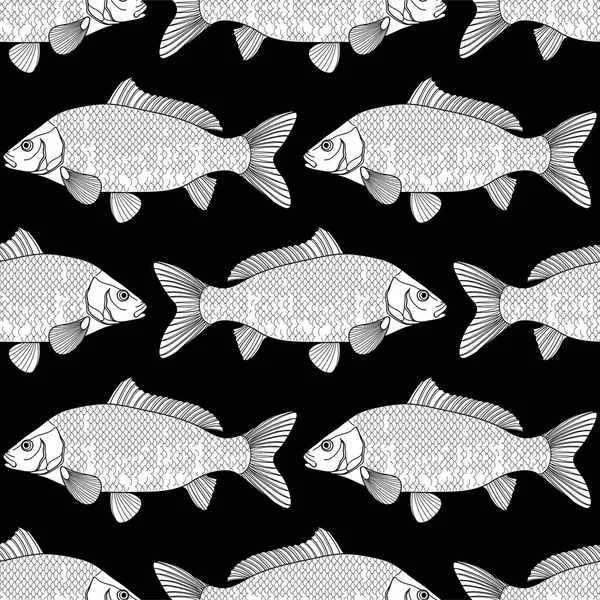 Graphic carp pattern — Stock Vector