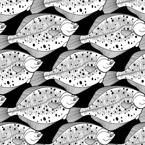 Graphic flounder pattern — Stock Vector