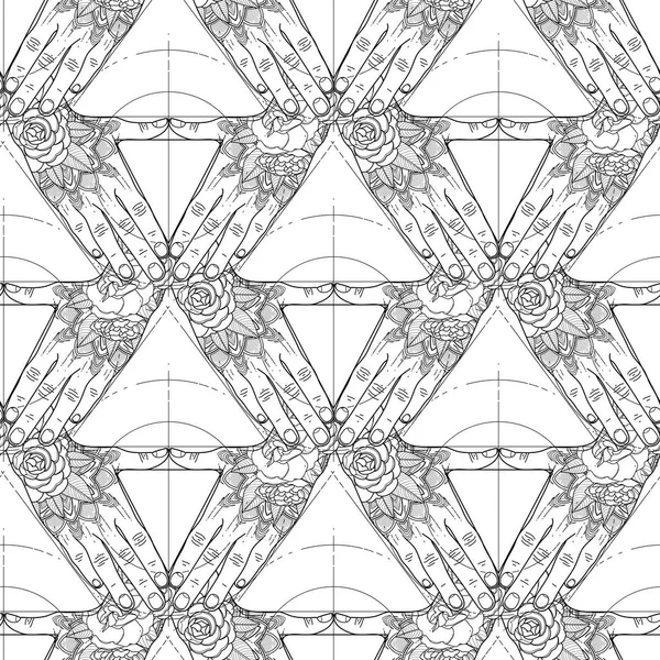 Mani grafiche a forma di triangolo — Vettoriale Stock