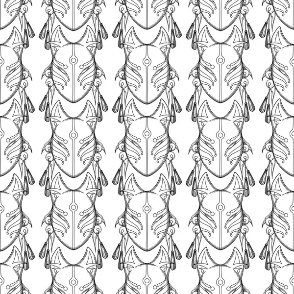 Grafische demon fox masker — Stockvector