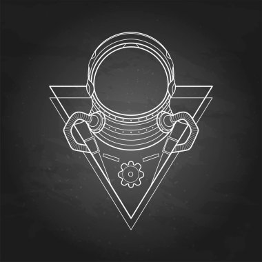 Üçgen içinde grafik austronaut