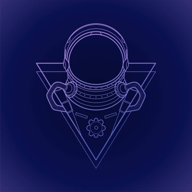 Üçgen içinde grafik austronaut
