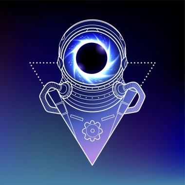 Üçgen içinde grafik austronaut
