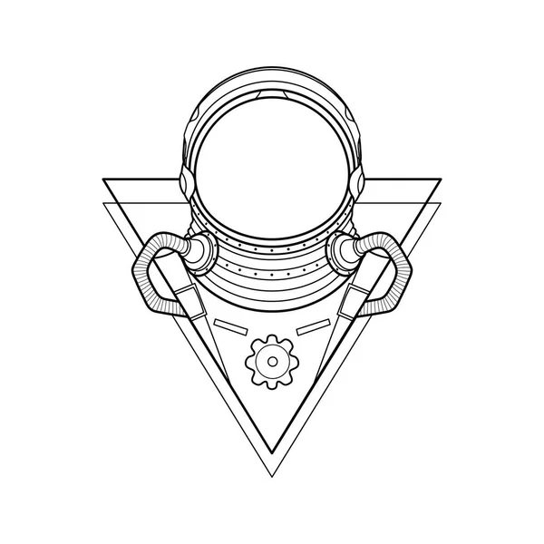 Austronauta gráfico en triángulo — Archivo Imágenes Vectoriales