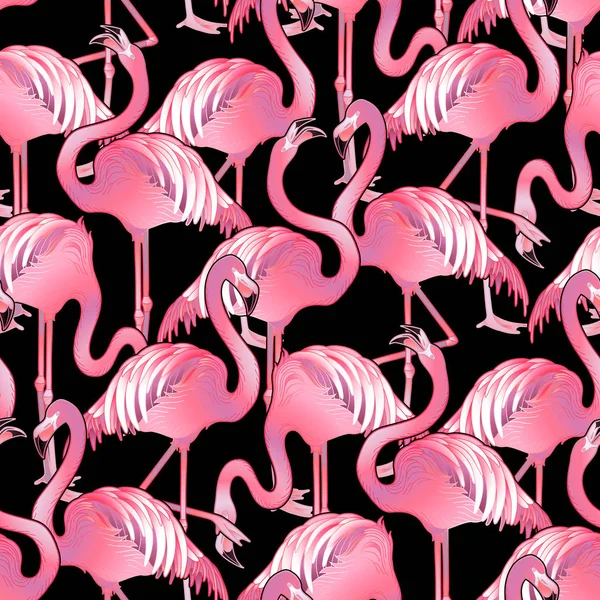 Cute graphic flamingo pattern — Stock Vector
