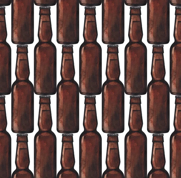 Botella de cerveza acuarela — Foto de Stock