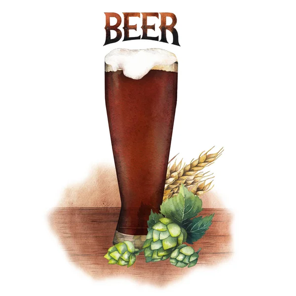 Suluboya bira tasarım — Stok fotoğraf