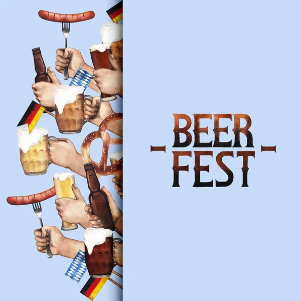 Akvarell octoberfest design — Stockfoto