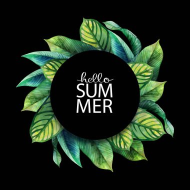 Suluboya heliconia yaprakları