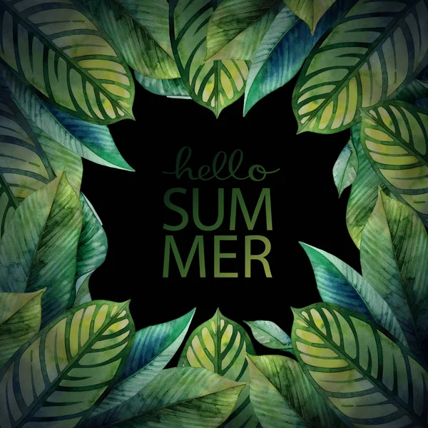 Suluboya heliconia yaprakları