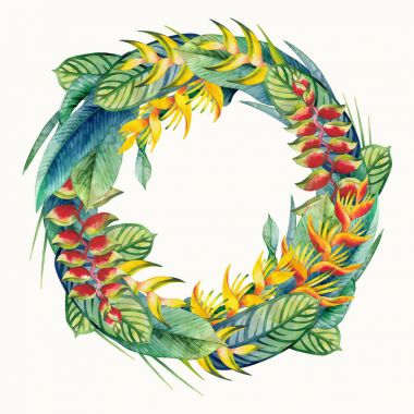 Suluboya heliconia çelenk