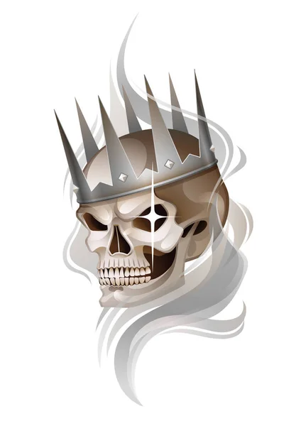 王冠の頭蓋骨 — ストックベクタ