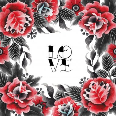 suluboya çiçek tasarım