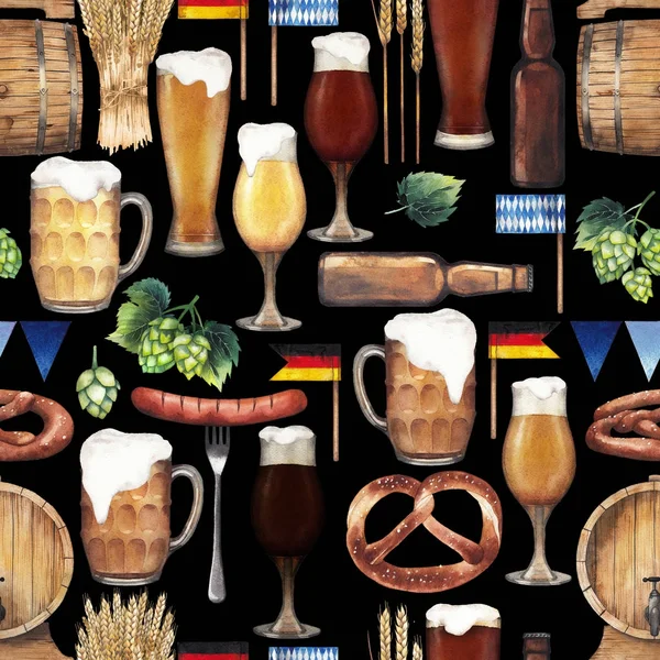 Aquarelle oktoberfest motif sans couture — Photo