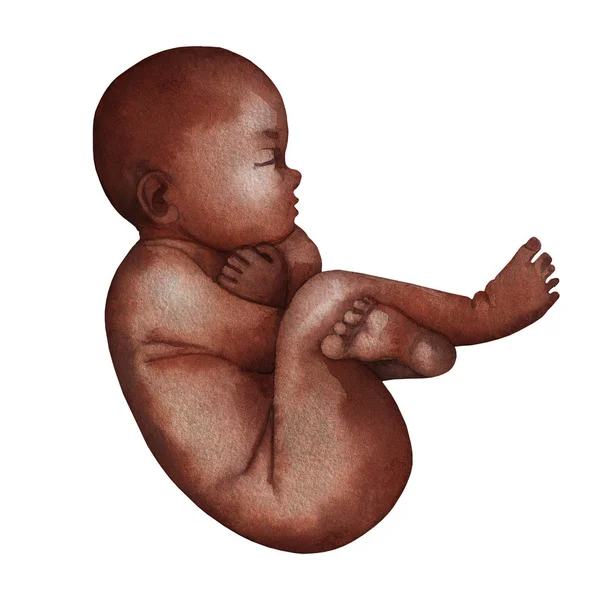 Akwarela African American baby — Zdjęcie stockowe