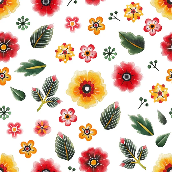 Υδατογραφία μοτίβο λουλουδιών — Φωτογραφία Αρχείου