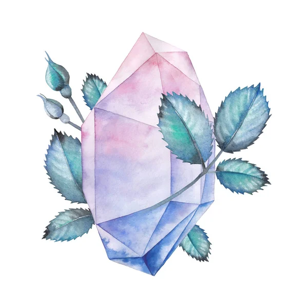 Aquarelle cristal et rose — Photo