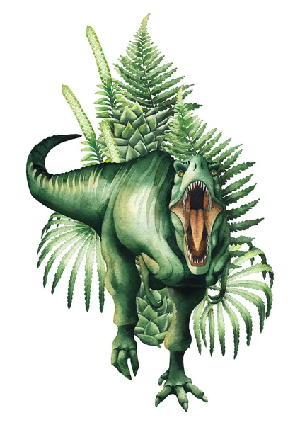 Realistické akvarel dinosaurus — Stock fotografie