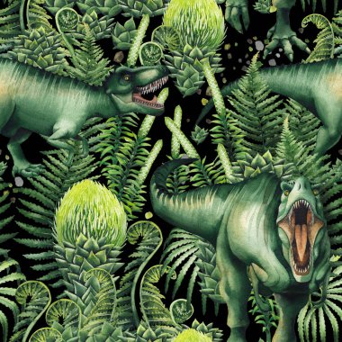 Gerçekçi suluboya dinozor