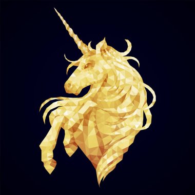 Grafik düşük Poli tek boynuzlu at