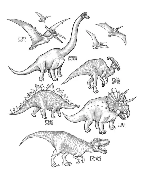 Dinosaurios gráficos realistas — Archivo Imágenes Vectoriales