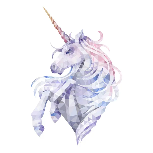 Grafis rendah poly unicorn - Stok Vektor