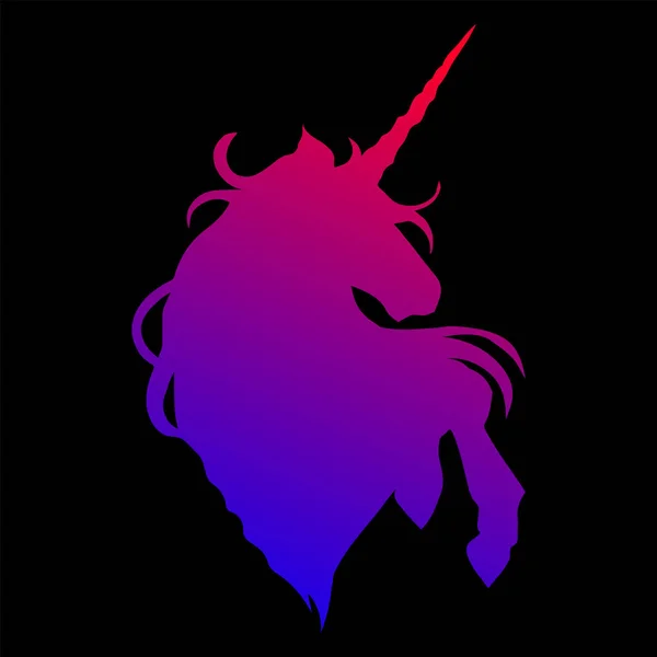 Graphic unicorn silhouette — Stock Vector