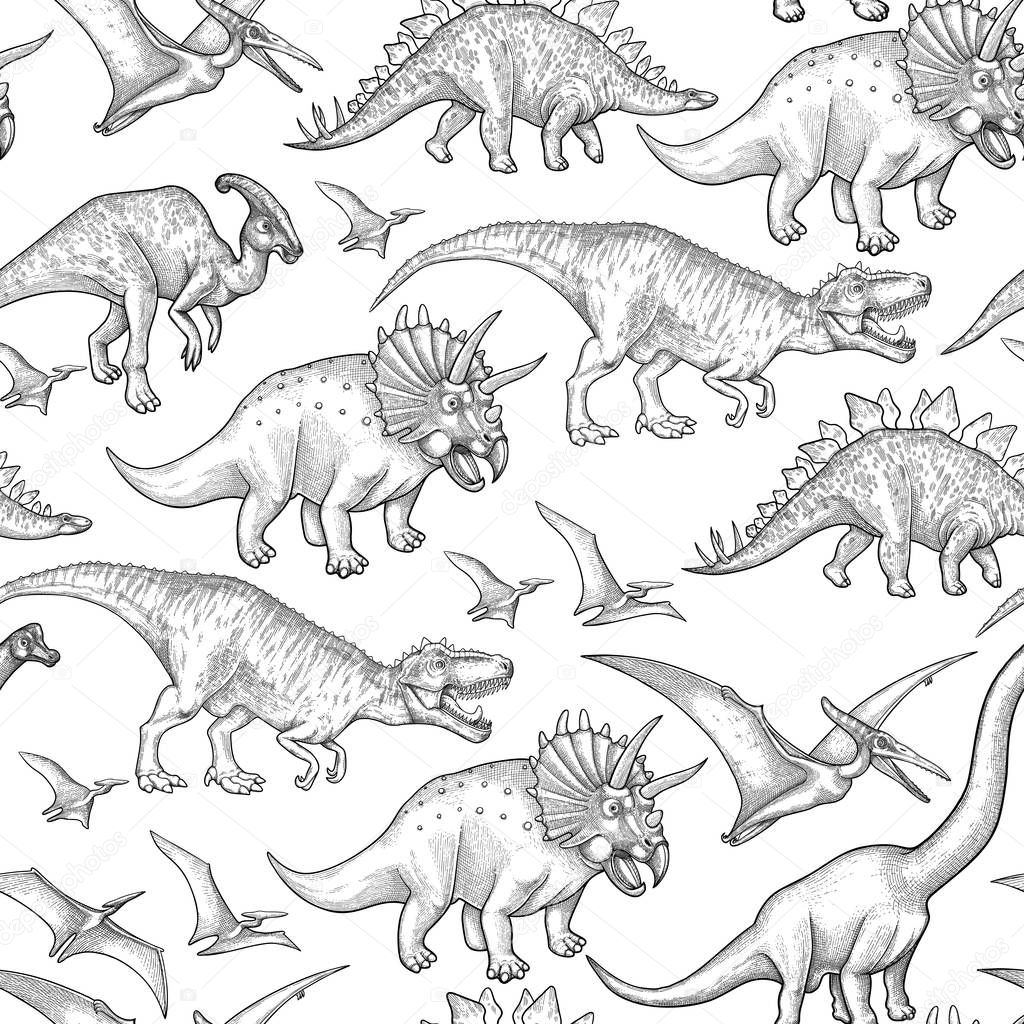 Graphic dinosaurs pattern