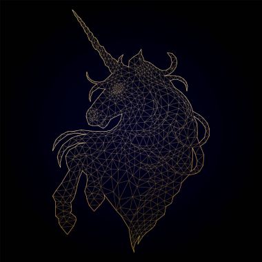 Grafik düşük Poli tek boynuzlu at