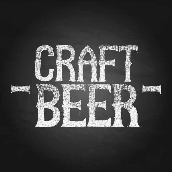 Craft Beer phrase in stippling technique — Stock Vector