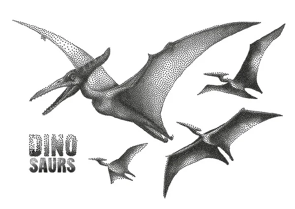 Dinosaurio en la técnica de punteado — Archivo Imágenes Vectoriales
