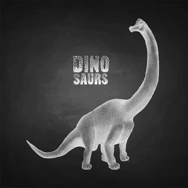 Dinosaurus v tečkování technika — Stockový vektor