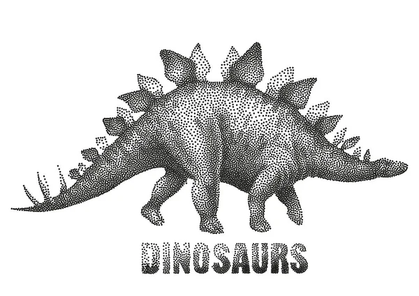 点描技法で恐竜 — ストックベクタ