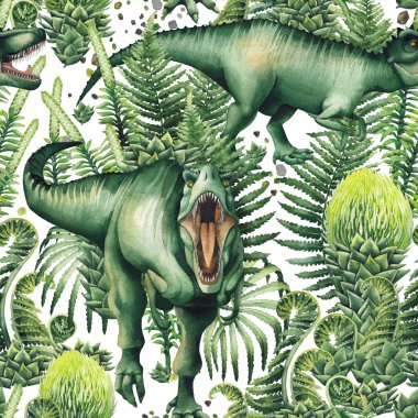 Gerçekçi suluboya dinozor
