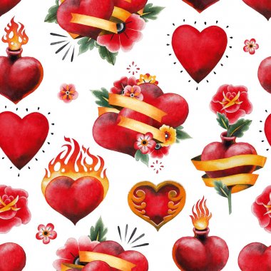 Suluboya eski okul desen