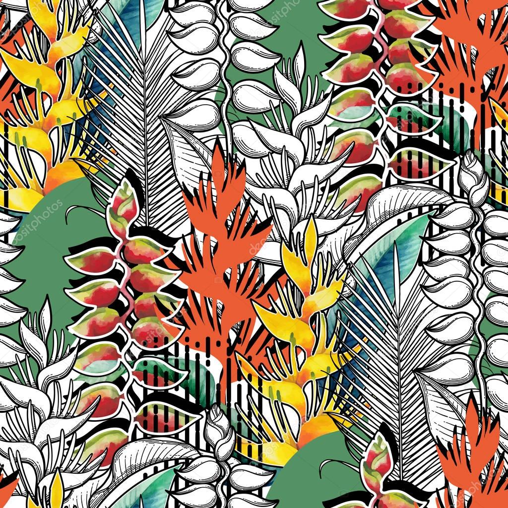 Combined heliconia pattern