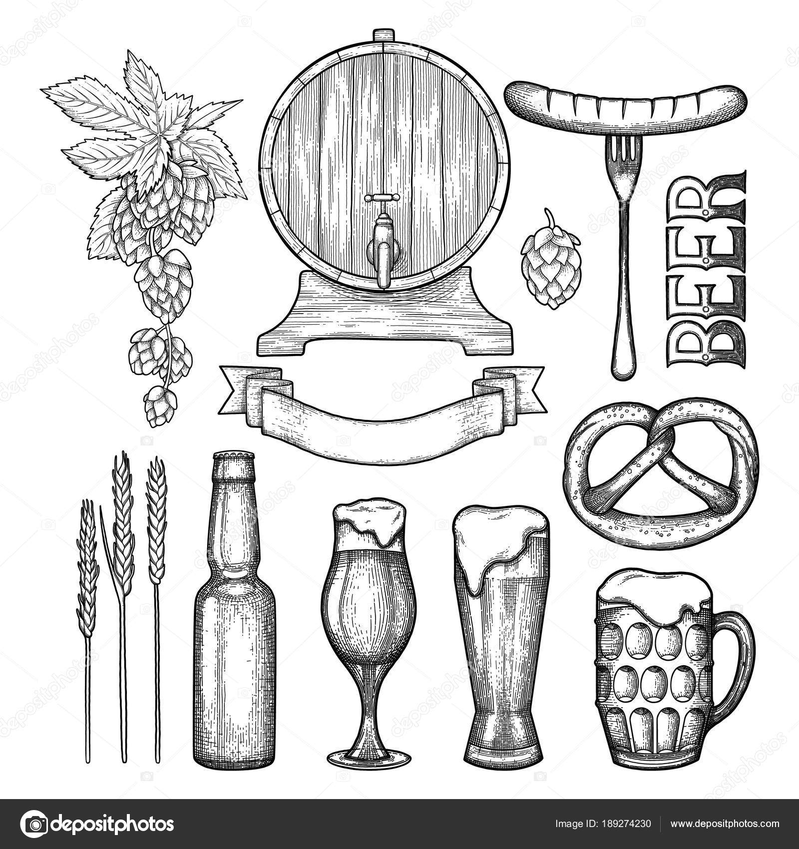 Grafische Bier Collectie Stockvector Homunkulus28 189274230