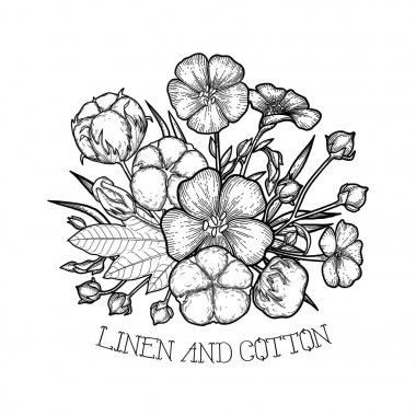 Keten ve pamuk grafik tasarım