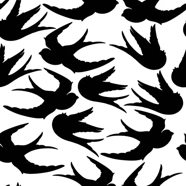 Siluetas gráficas de aves voladoras — Archivo Imágenes Vectoriales