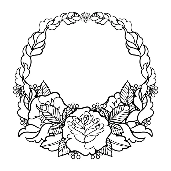 Corona floral gráfica — Archivo Imágenes Vectoriales