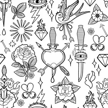 Grafik eski okul desen