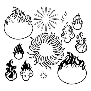 Grafik yangın alevleri