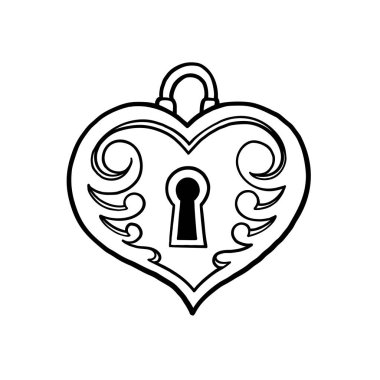 Grafik kalp şeklinde kilit