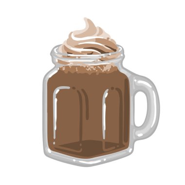 Cam kare milkshake, sıcak çikolata ya da kremalı kahve.
