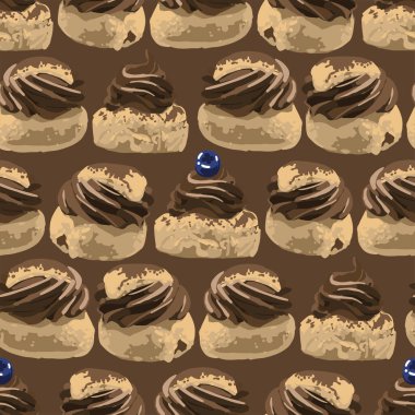 Semla. Geleneksel İsveç tatlısı, çırpılmış çikolata kremalı.